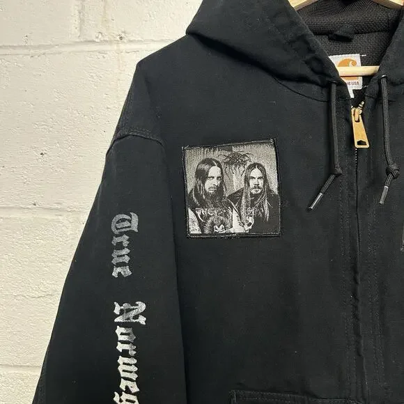 Y2K Carhartt Thermal-Lined Hooded Jacket “Black” Dark Throne - Picture 6 of 16